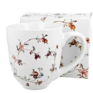 Velký porcelánový hrnek 1 litr s květinovým dekorem