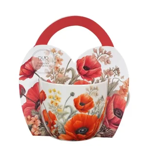 Porcelánový hrnek s dekorem vlčích máků 460 ml