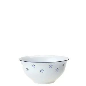 porcelánová miska Valbella modrá - jemný dekor modrých teček na misce Valbella