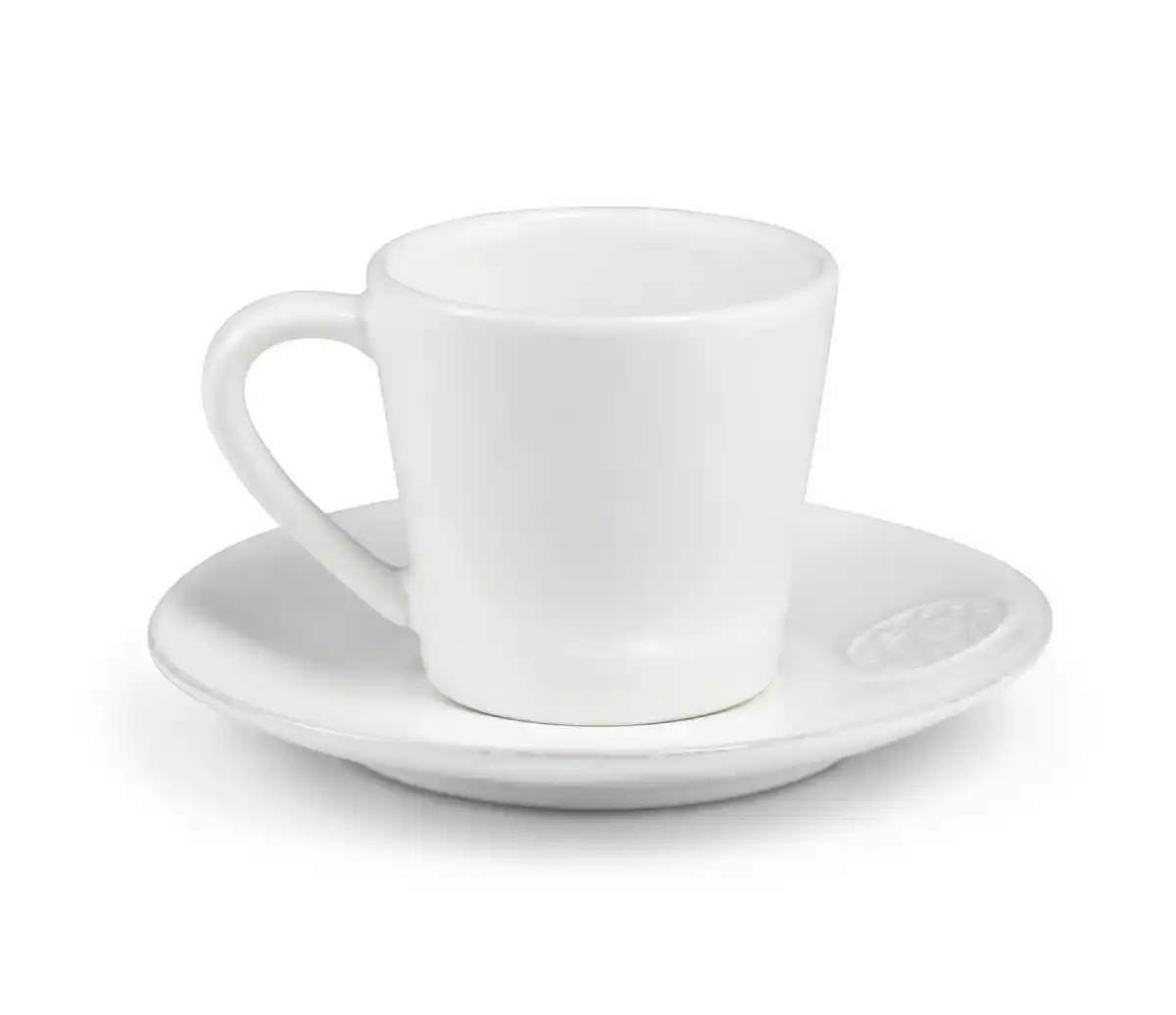 Šálek na kávu Costa Nova s podšálkem bílý keramický 70 ml