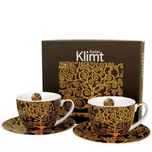Souprava porcelánových šálků a podšálků Gustav Klimt Strom života 2×280 ml