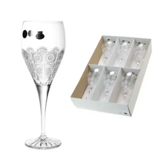 Elegantní broušené sklenice na víno 340 ml sada 6 kusů brus 500PK