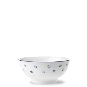 Porcelánová miska Valbella modrá o průměru 16 cm s jemným dekorem modrých teček