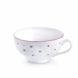 Nízký porcelánový šálek na čaj Francesca s květinovým dekorem
