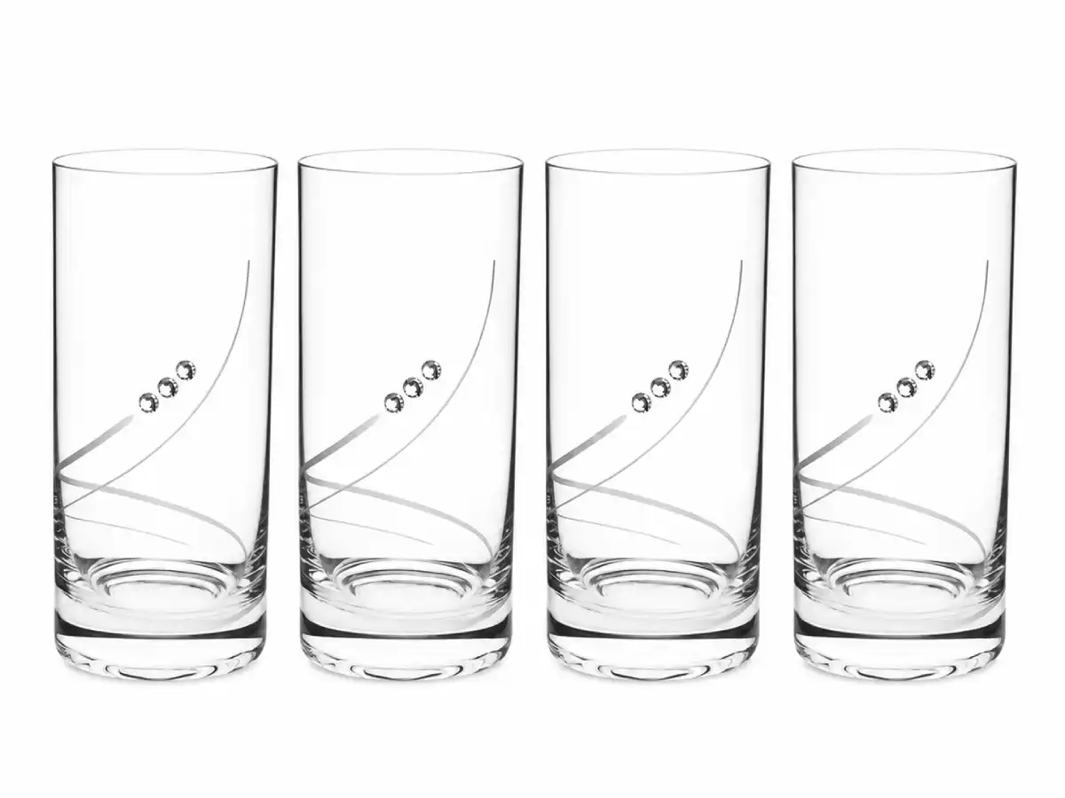 Sklenice long 250 ml s krystaly Swarovski – sada 4 kusů
