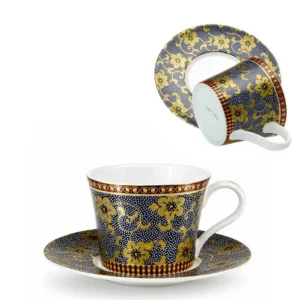 Luxusní šálek s podšálkem z tenkého porcelánu 220 ml