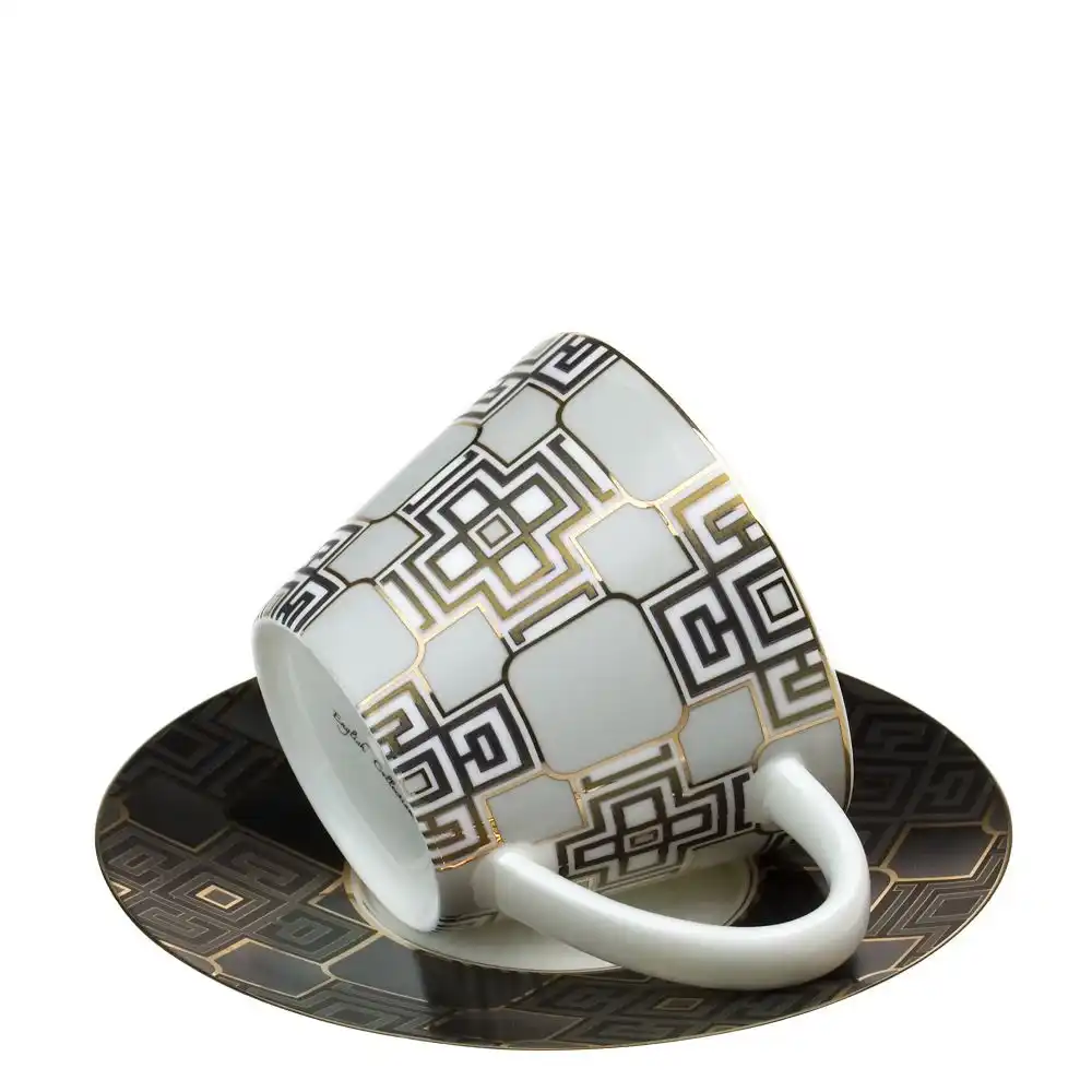 Porcelánový šálek s podšálkem 230 ml Royal Geometric Noir - Obrázek 4
