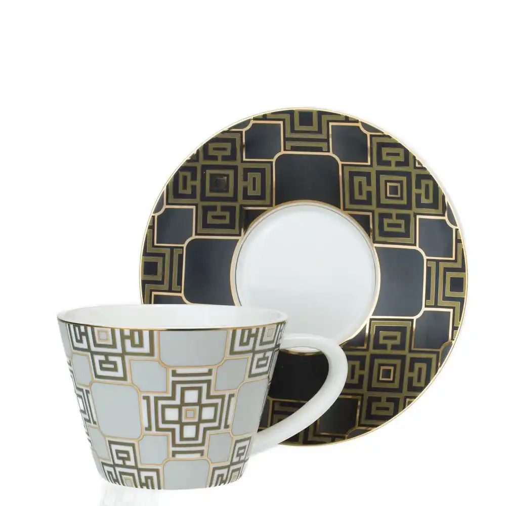Detail dekoru šálku Royal Geometric Noir