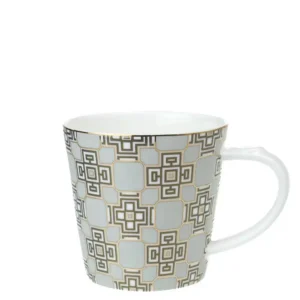 Hrnek z kostního porcelánu s geometrickým dekorem