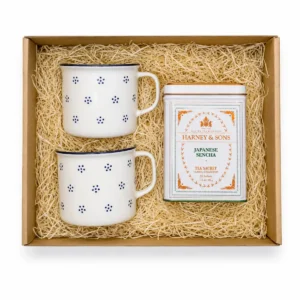 Dárková sada s porcelánovými hrnky a čajem Harney & Sons Sencha