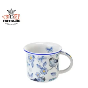 Porcelánový hrnek na espresso s modrými ptáčky 100 ml