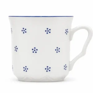 Porcelánový hrnek 270 ml s modrými tečkami