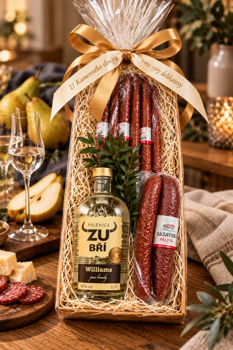 Dárkový set s hruškovicí Williams a českými klobáskami - Obrázek 3